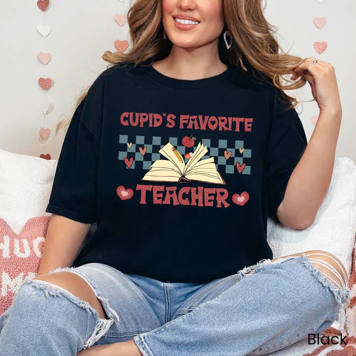 Cupid's Favorite Teacher Tee for wholesale by Okie Design Co