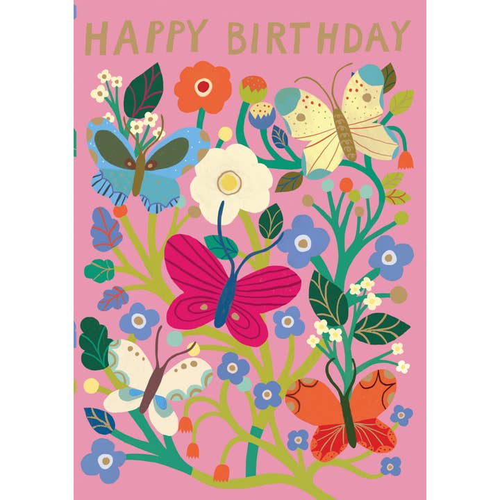 Roger La Borde - Wholesale Birthday Card - Happy Butterflies Greeting card single - GC 2392