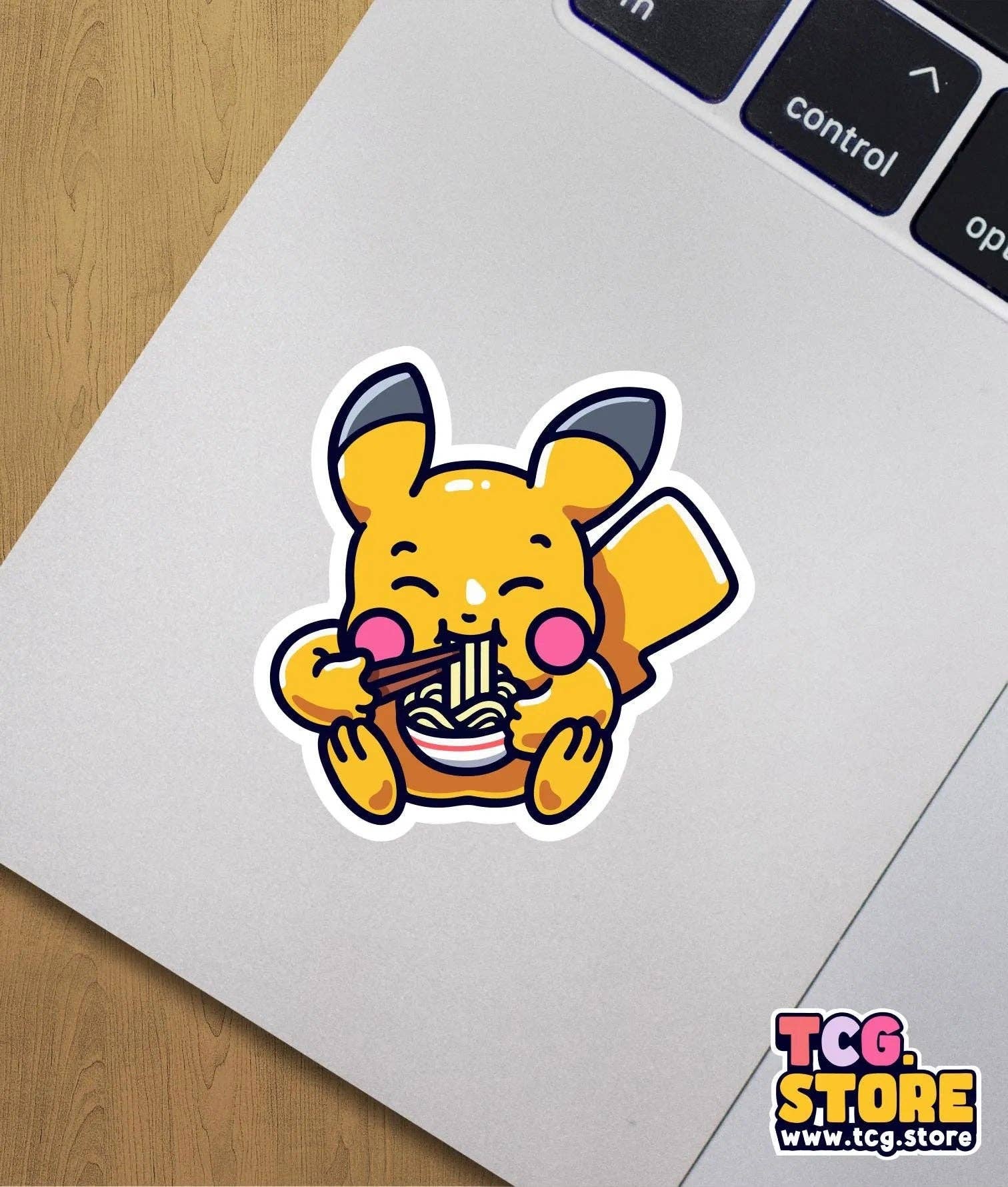 TCG.Store - TCGDOTSTORE - Wholesale Sticker - Pikachu Pokémon Sticker: Eating Ramen6