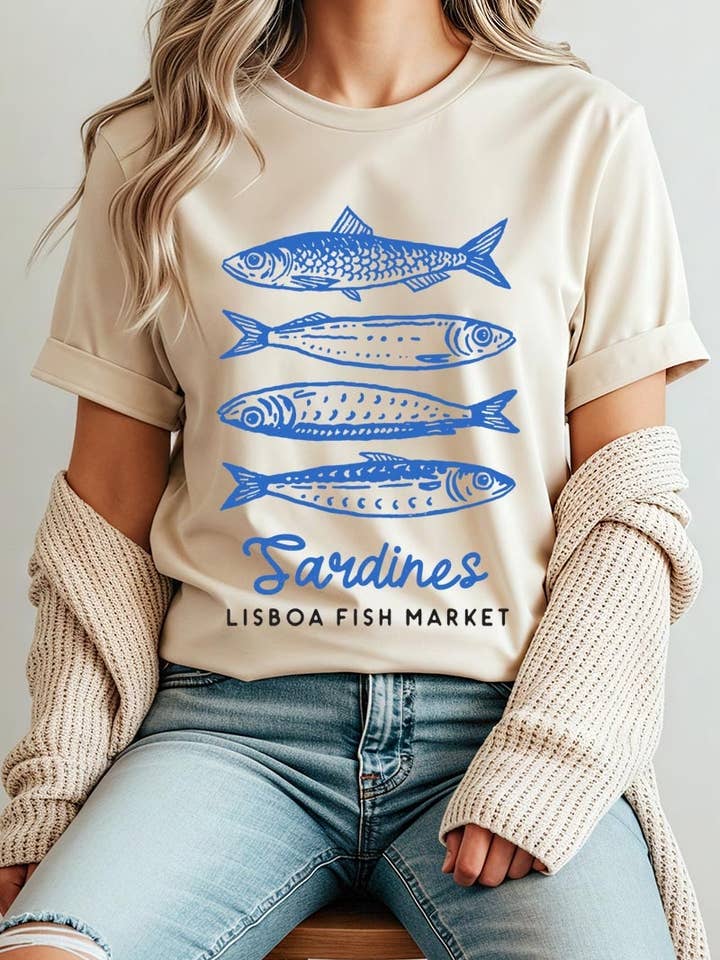 Sardines Fish Market Grafisk Plus T-shirt för wholesale av COLORBEAR