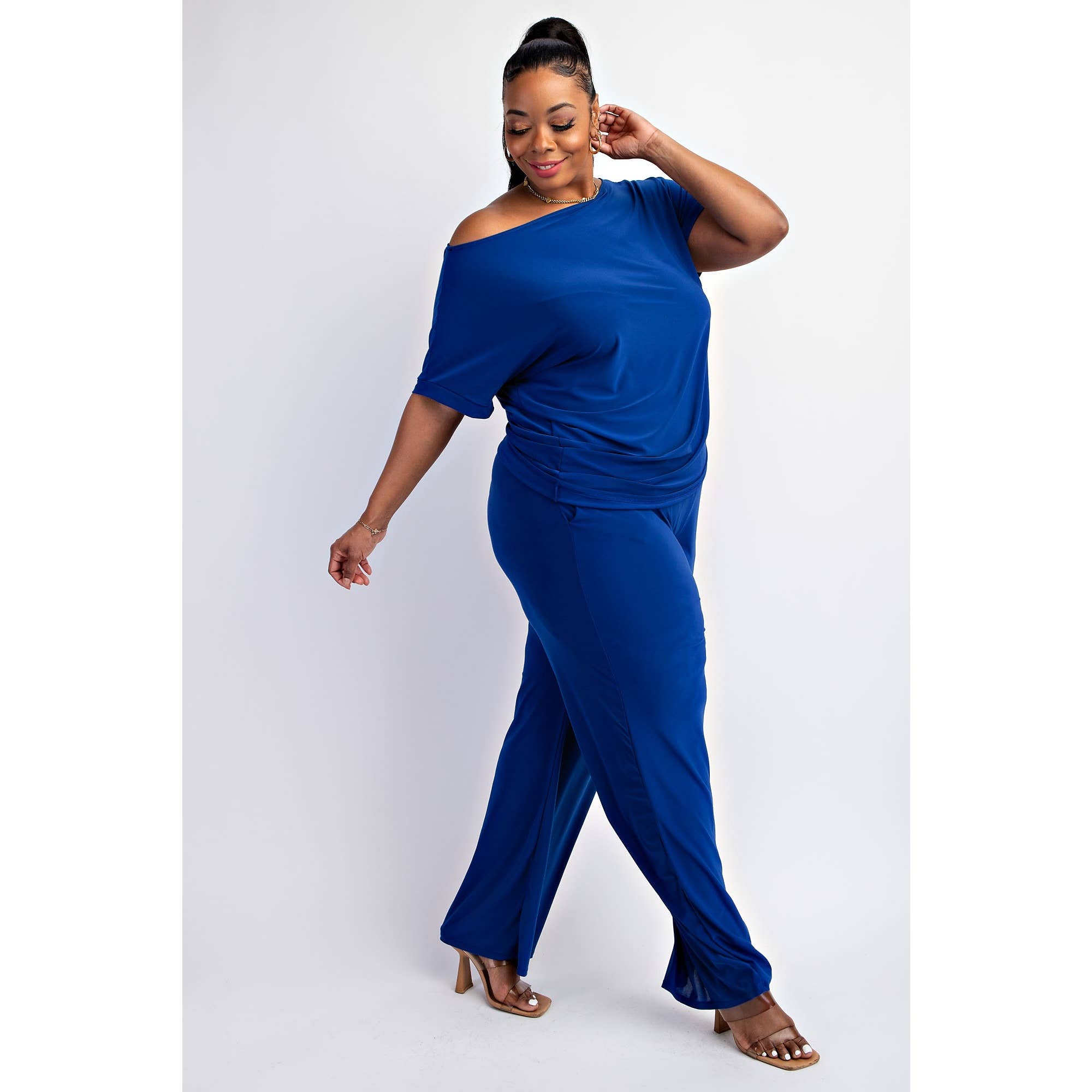 The Curve LA - Vente Combinaison – femme - ENSEMBLE HAUT À MANCHES COURTES ET PANTALONS LARGES GRANDE TAILLE9