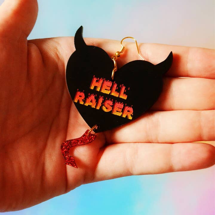 Rebel Disco Designs - Vente Boucles d'oreilles pendantes - Boucles d'oreilles Devil Babe2