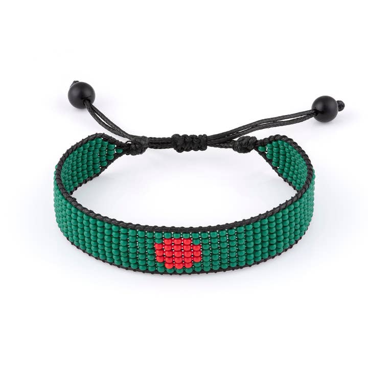 Bangladesh Flag Armbånd, Justerbart, Boho Style Reb-armbånd til kvinder, mænd, trådstreng for engroshandel hos Fahari Luxury