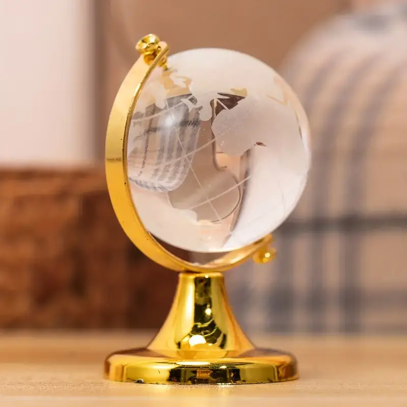 Magnifique Hearts - Wholesale Decorative Tabletop Object - Mini Crystal Globe: World Map Ornament for Home Office Decor2