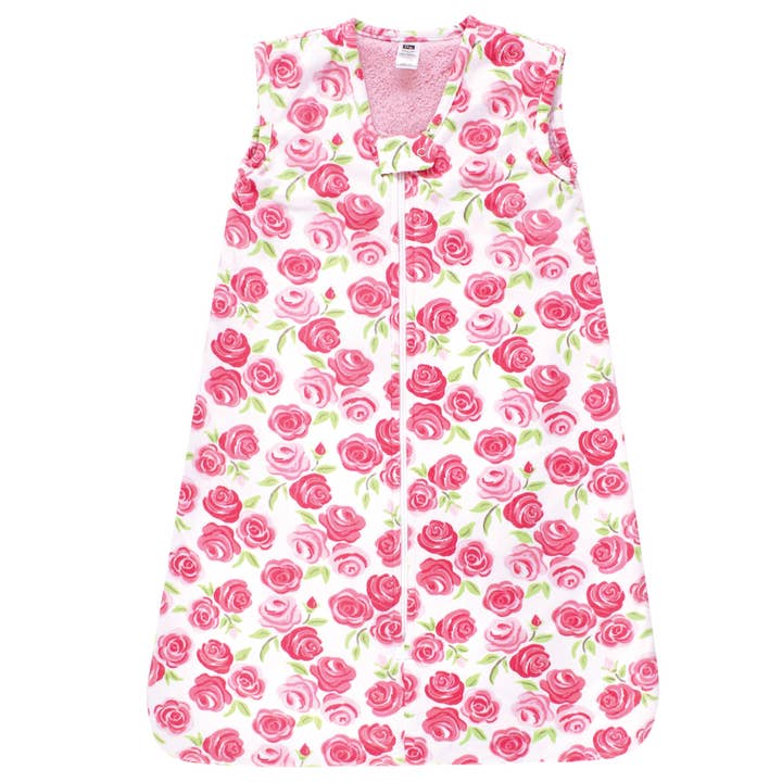 Hudson Baby Plush Faux Fur Sleeping Bag, Wearable Blanket, Pink Roses for wholesale by BabyVision