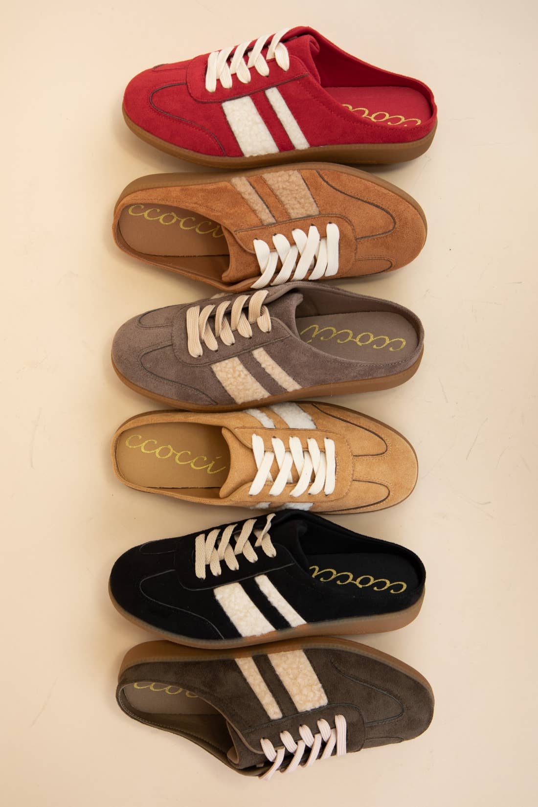 CCOCCI - Wholesale Lifestyle Sneakers - Women's - SANDRA FUR STRIPE DESIGN BACKLESS MULE COURT SNEAKERS7