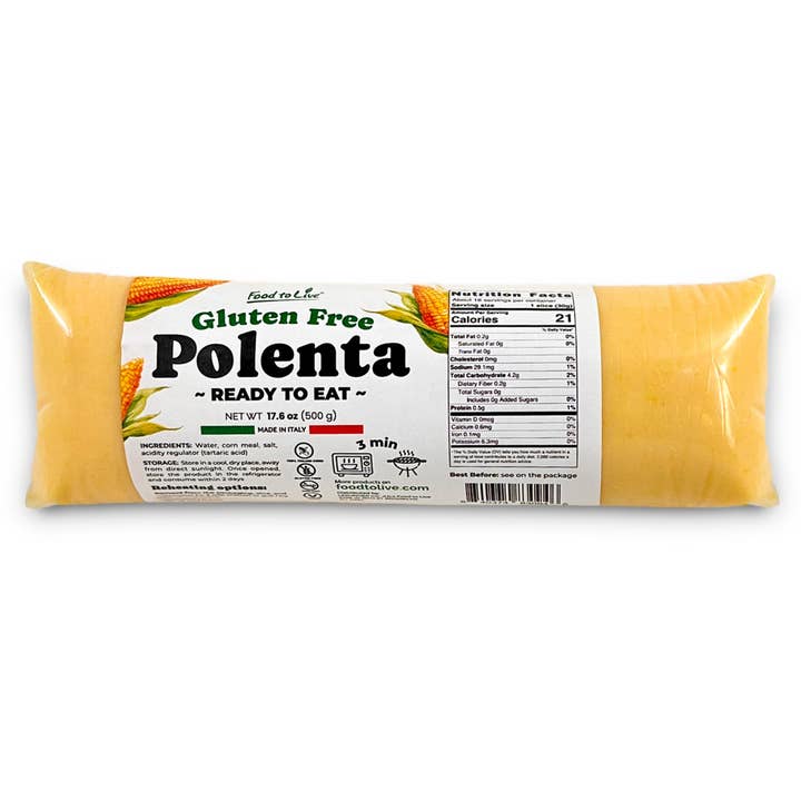 Gluten Free Polenta Ready To Eat - 500gr - by Food to Live for wholesale by Food To Live