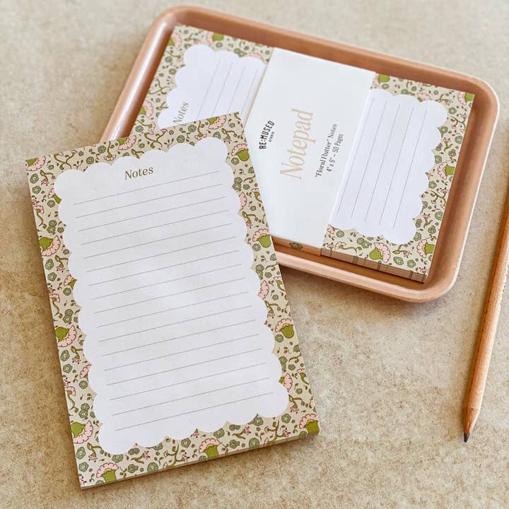 Floral Flutter notitieblok 10 x 15 cm voor wholesale door re:mused studio