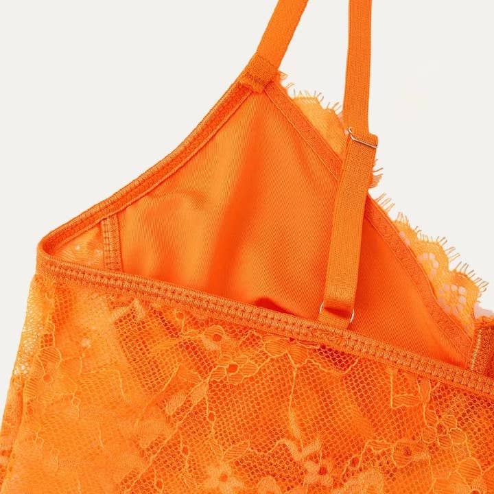 The Moment Collection - Wholesale Bralette - Women's - Multi Color Spaghetti Straps longline Lace Bralette