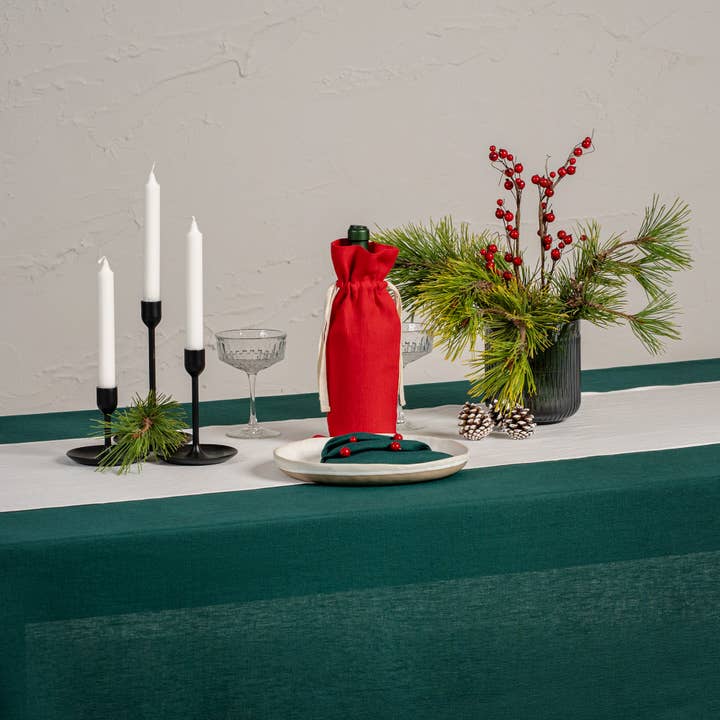 menique - Wholesale Tablecloth - Natural 100% Linen Tablecloth - Linen Holiday Tablecloth