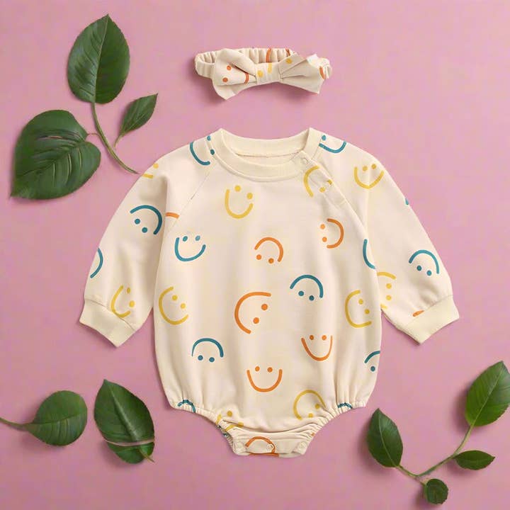 KiddieKickz - Wholesale Clothing set – Baby - Baby Girls Rompers And Jumpsuits And Bow Headwear0