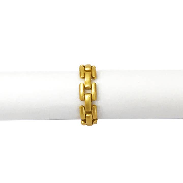 24ct Gold Plated Fine Love Ring with Luxury Black Enamel Clasp for wholesale by Ginger & VelVet