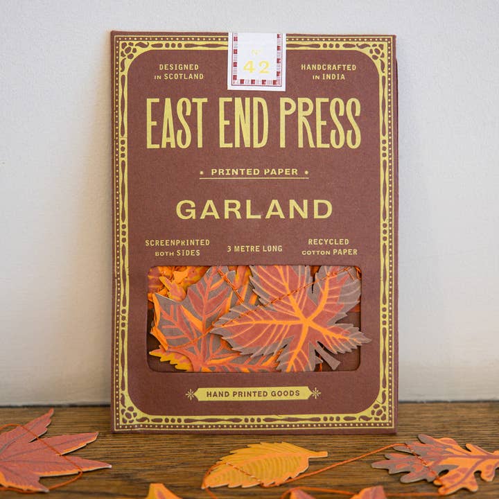 East End Press – Großhandel Wimpel/Girlande – Genähte Girlande mit Herbstblättern