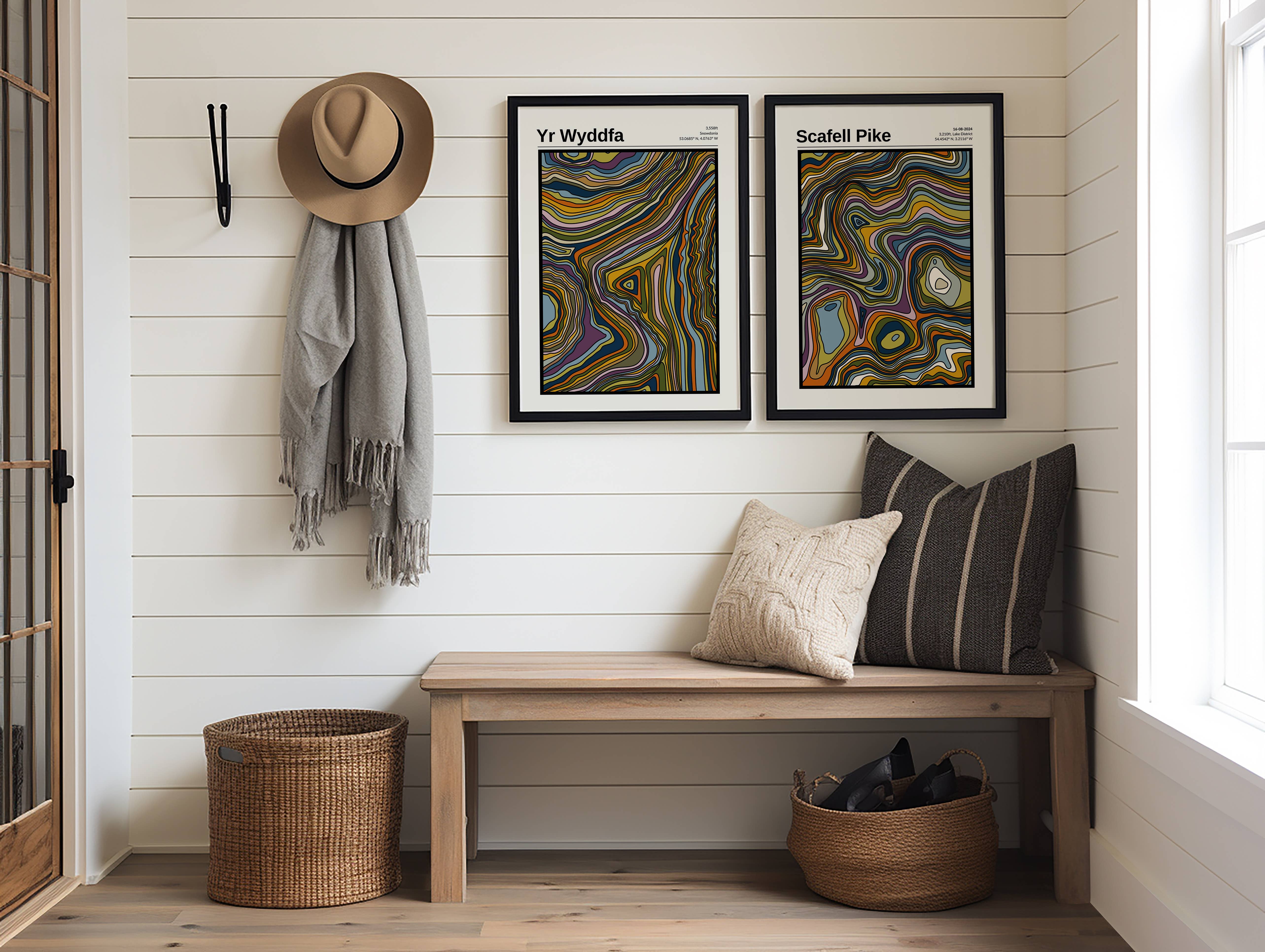Jude River Design – wholesale Art print – Scafell Pike Contour Print2
