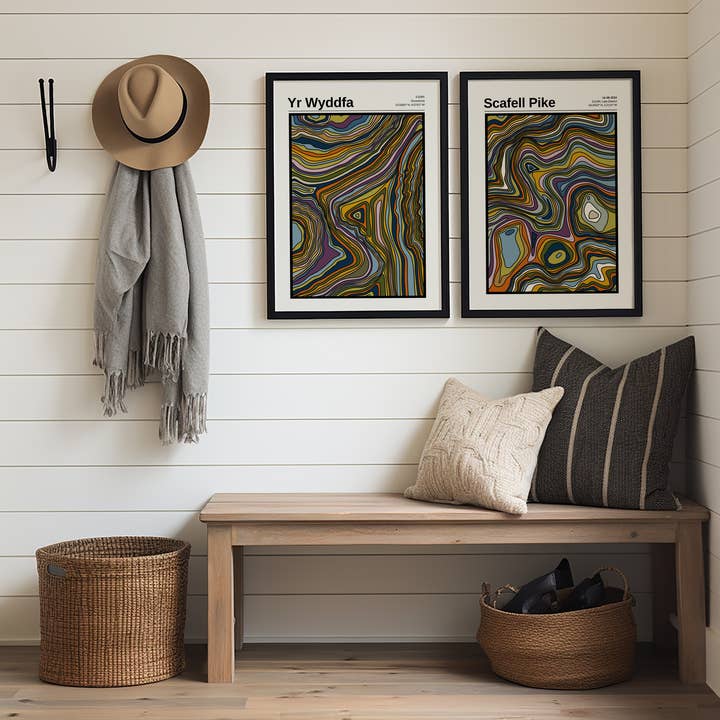 Jude River Design – wholesale Art print – Scafell Pike Contour Print2