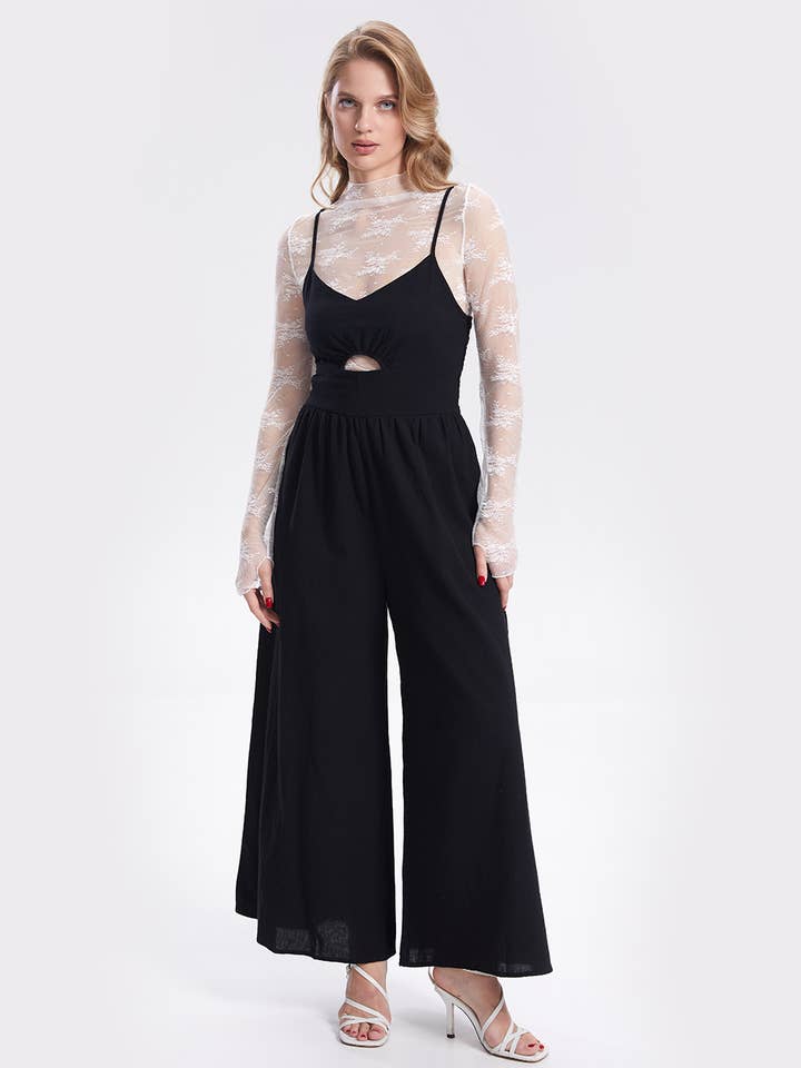 Ladies String Shoulder Overall Sleeveless Jumpsuit SKJ286 for wholesale by Sweetkama