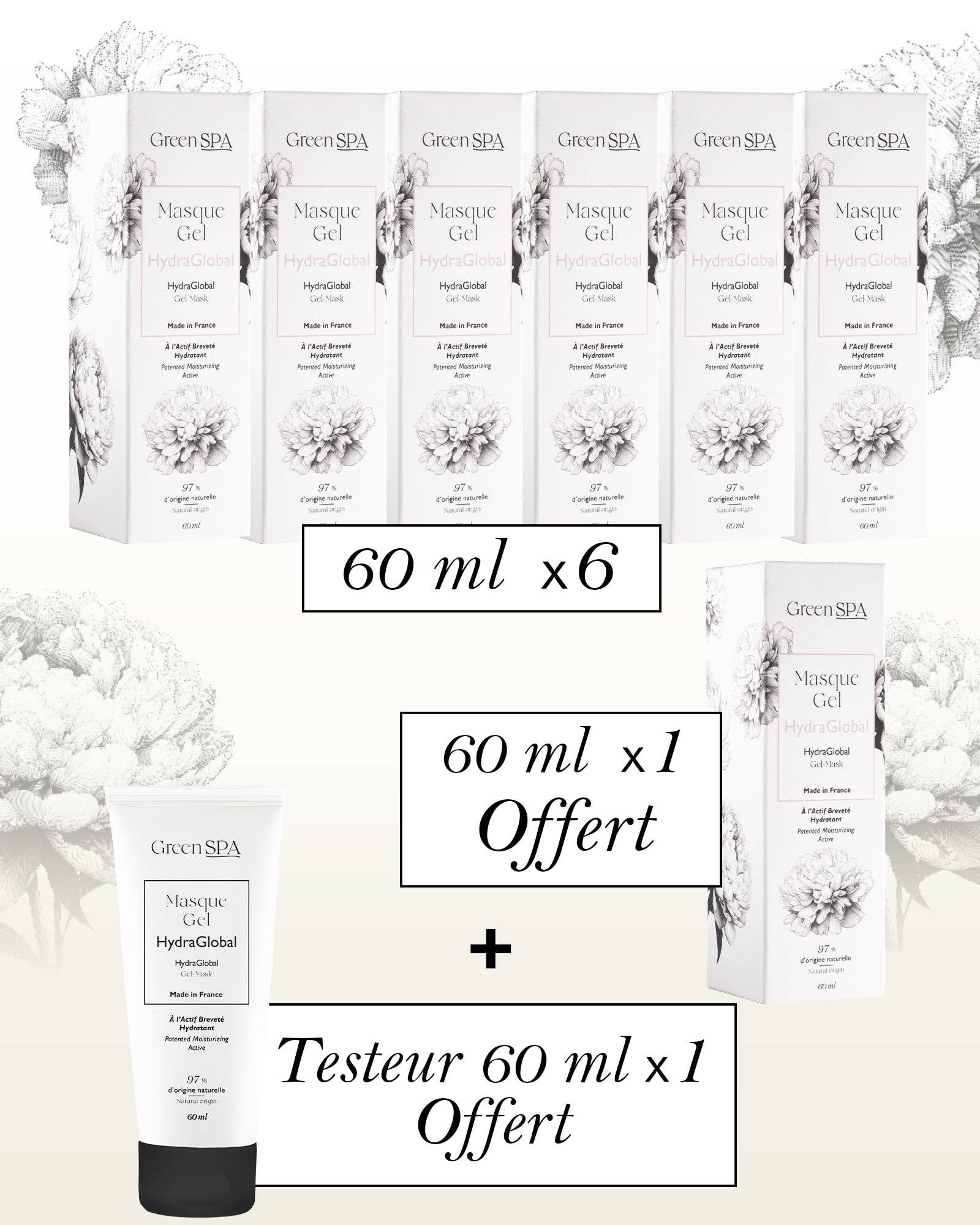 Green Spa - Vendita all'ingrosso Maschera viso - Maschera-Gel HydraGlobal4