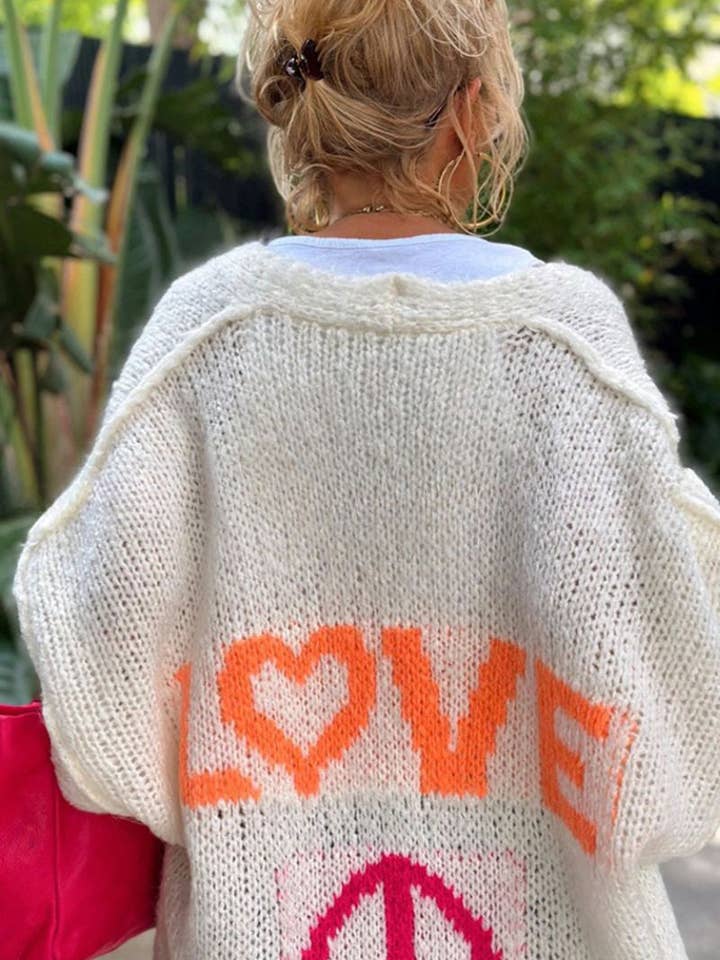Mccolin - Wholesale Cardigan - Women's - Love & Peace Graphic Cardigan10