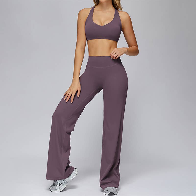 WONDERXFANS – wholesale Activewear set – Women′s – Sports bra+Loose sweatpants 2-piece set2