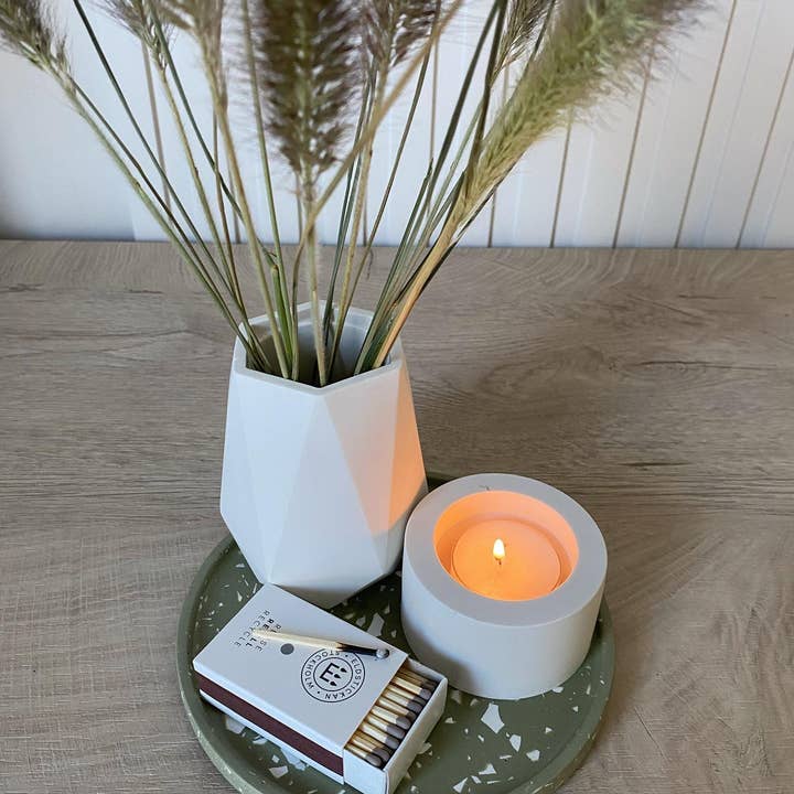 Sart Craft - Wholesale Candle Holder - SART CRAFT cylinder shape tealight holder White 4x7cm3