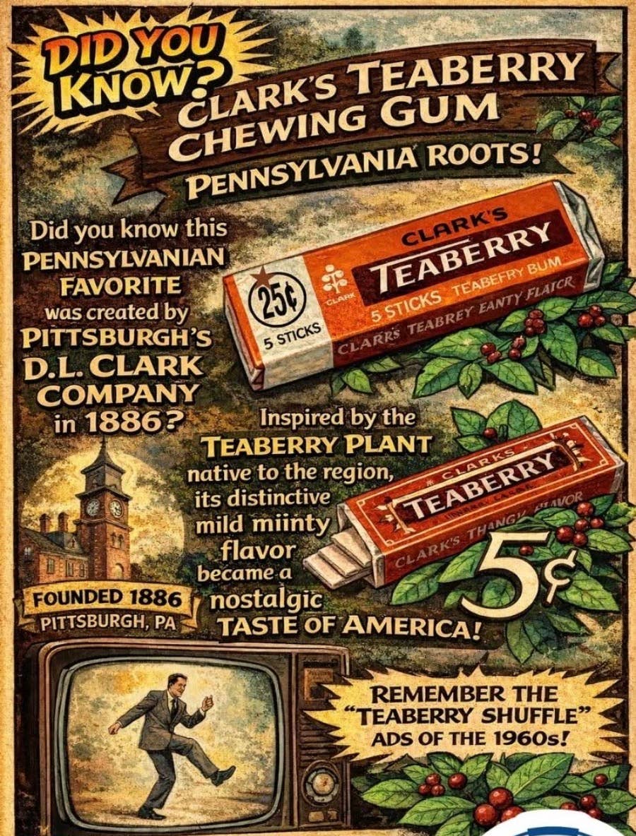 O'Shea's Candies Sweet Shop - Wholesale Chewing Gum - Nostalgic Chewing Gum 🎙️ “TEABERRY” Retro Packaging 20ct4