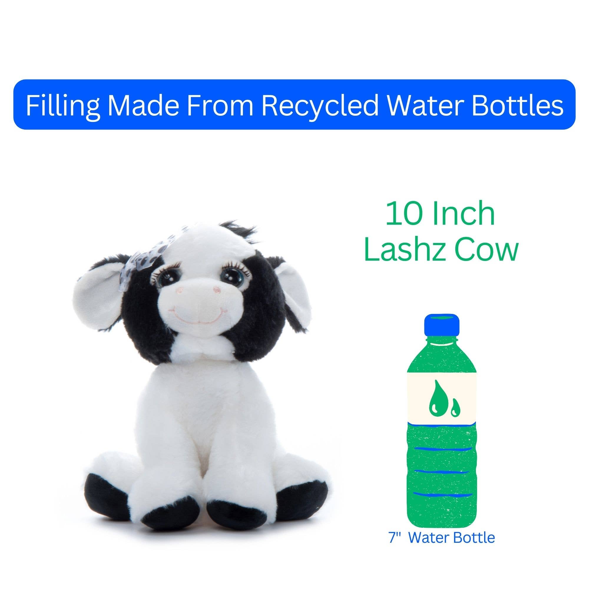 The Petting Zoo - Wholesale Stuffed/Plush Toy - Kids & Baby - 10" Lash’z Cow Plush – Farm/Barnyard Animal Stuffed Animal2