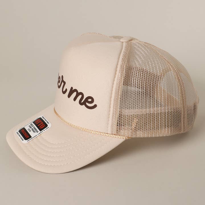 Fashion City – Engroshandel Trucker hat - Unisex – Øl Mig Tekst Printet Mesh Ryg Skum Trucker Kasket27