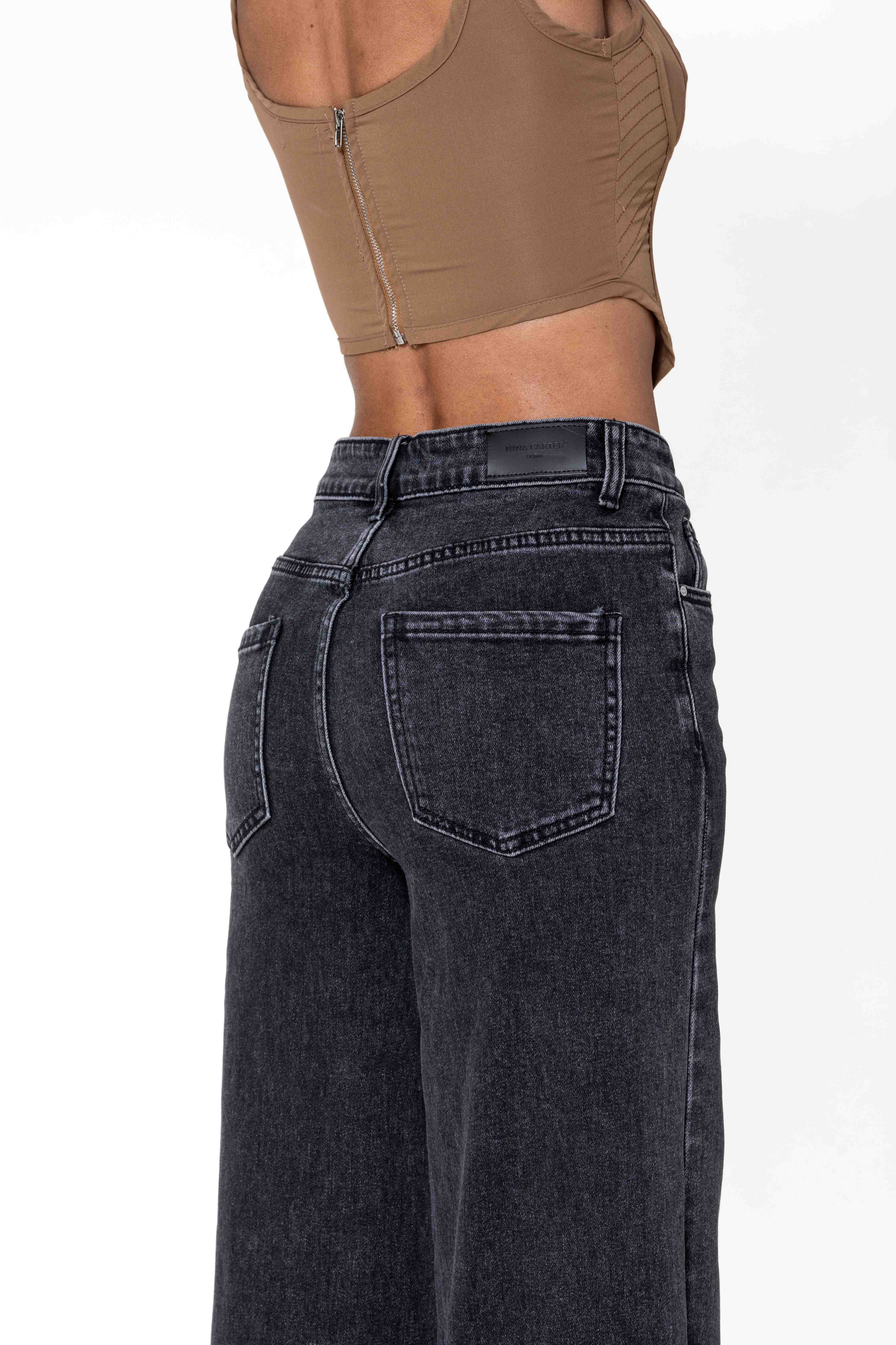 Nina Carter - Vente Jean – femme - Nina Carter super WIDE LEG taille haute stretch YY3008