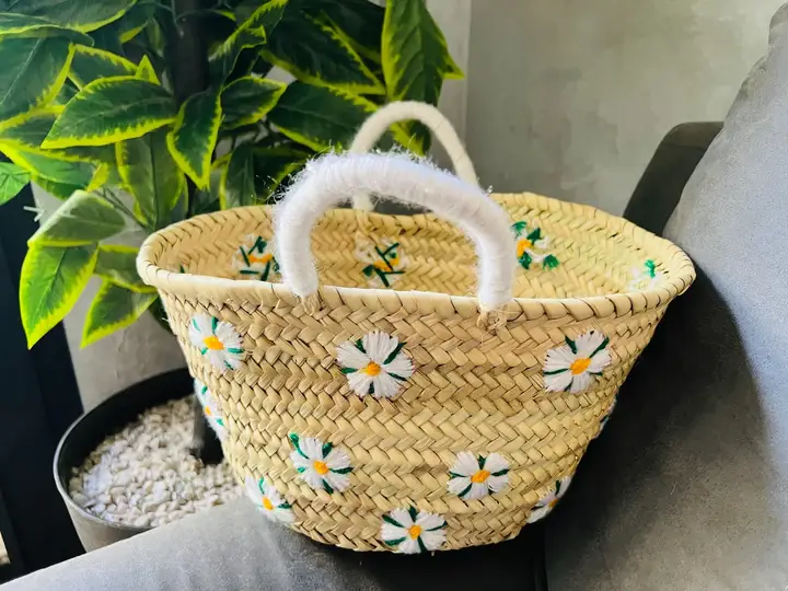 Moroccan Natural bazaar - Wholesale Tote Bag - Women's - Straw bag French Basket french market basket, custom bags11