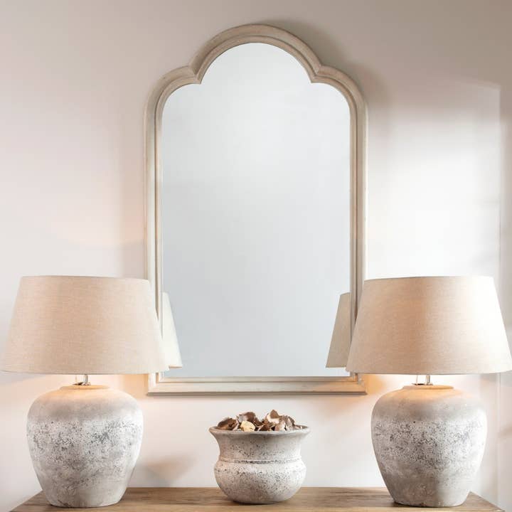 Wilton Grey Rounded Mirror for wholesale by One World
