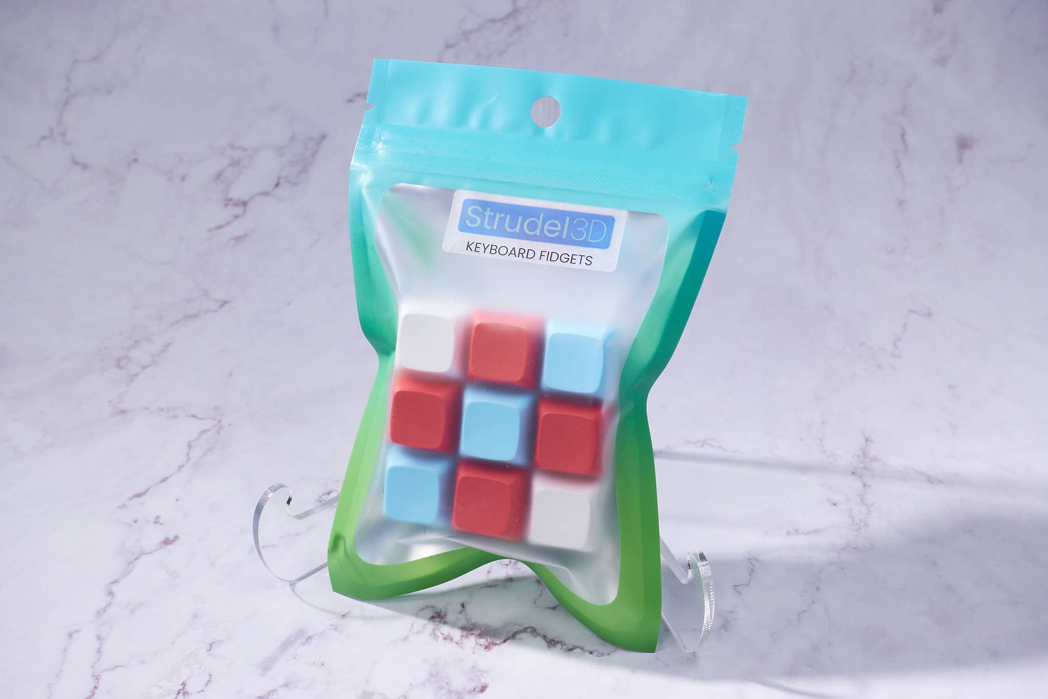 Strudel3D - Vente Fidget/jouet anti-stress – enfant - Porte-clés Fidget Clavier Mécanique 9 Touches3