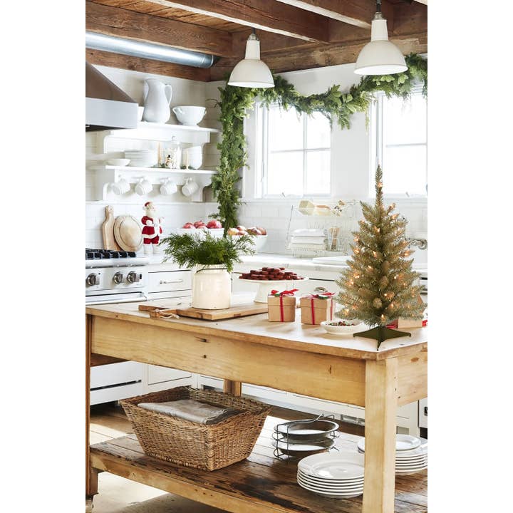 2' Prelit Champagne Tabletop Christmas Tree for wholesale on Faire1