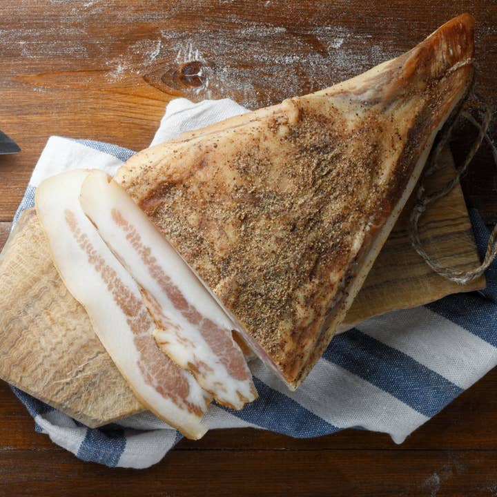 Handcrafted Guanciale for wholesale by Nicola's Marketplace