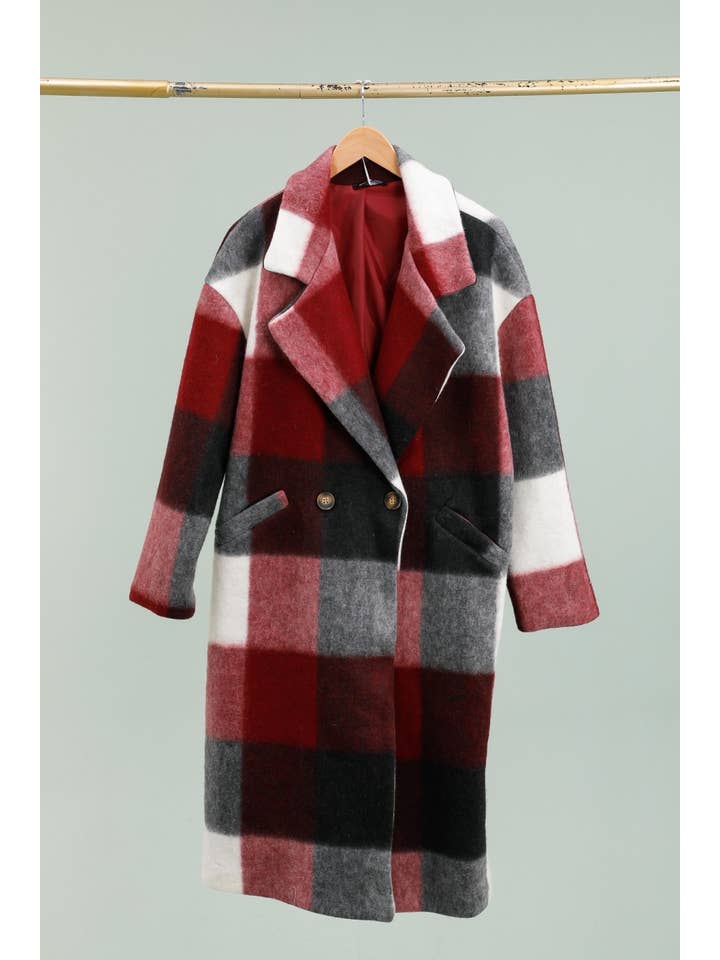 la maison des fibres naturelles - Wholesale Coat - Women's - Plaid coat 60705+size MADE IN ITALY12