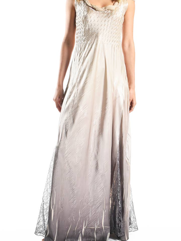 CLC22470SO - Charmuese Gown with Chiffon and Lace for wholesale by Komarov