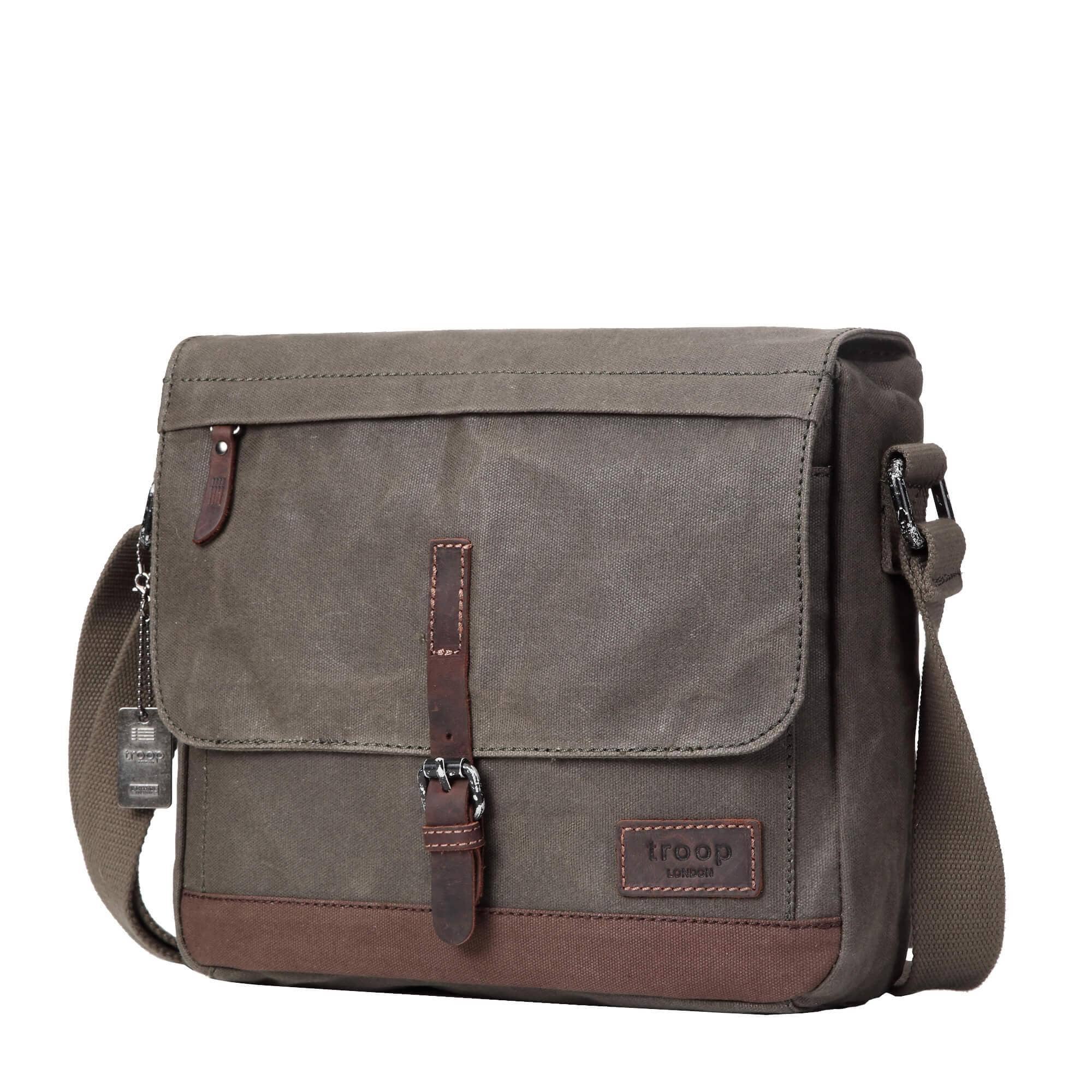 Troop London – wholesale Messenger bag – Men's – TRP0443 Troop London Heritage Canvas Leather Messenger Bag, Travel Bag, Tablet Friendly16