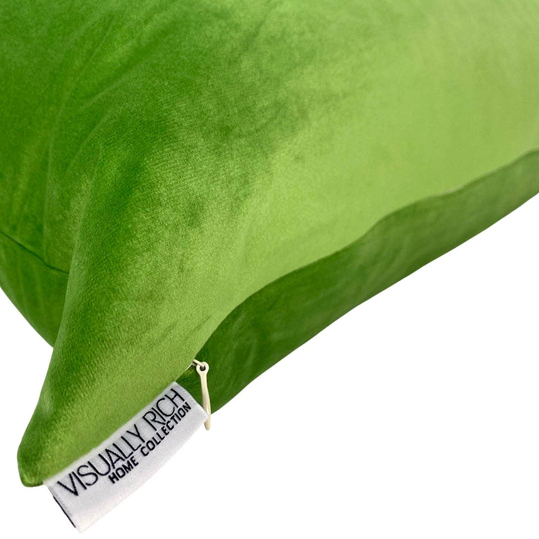 Visually Rich Home - Wholesale Throw/Decorative Pillow - Kelly Green Velvet Pillow2