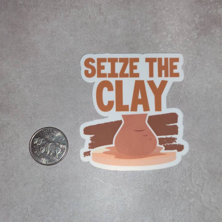 Dancing Dolphin Crafts - Wholesale Sticker - Seize the Clay | Pottery Maker Sticker | Ceramic Sticker