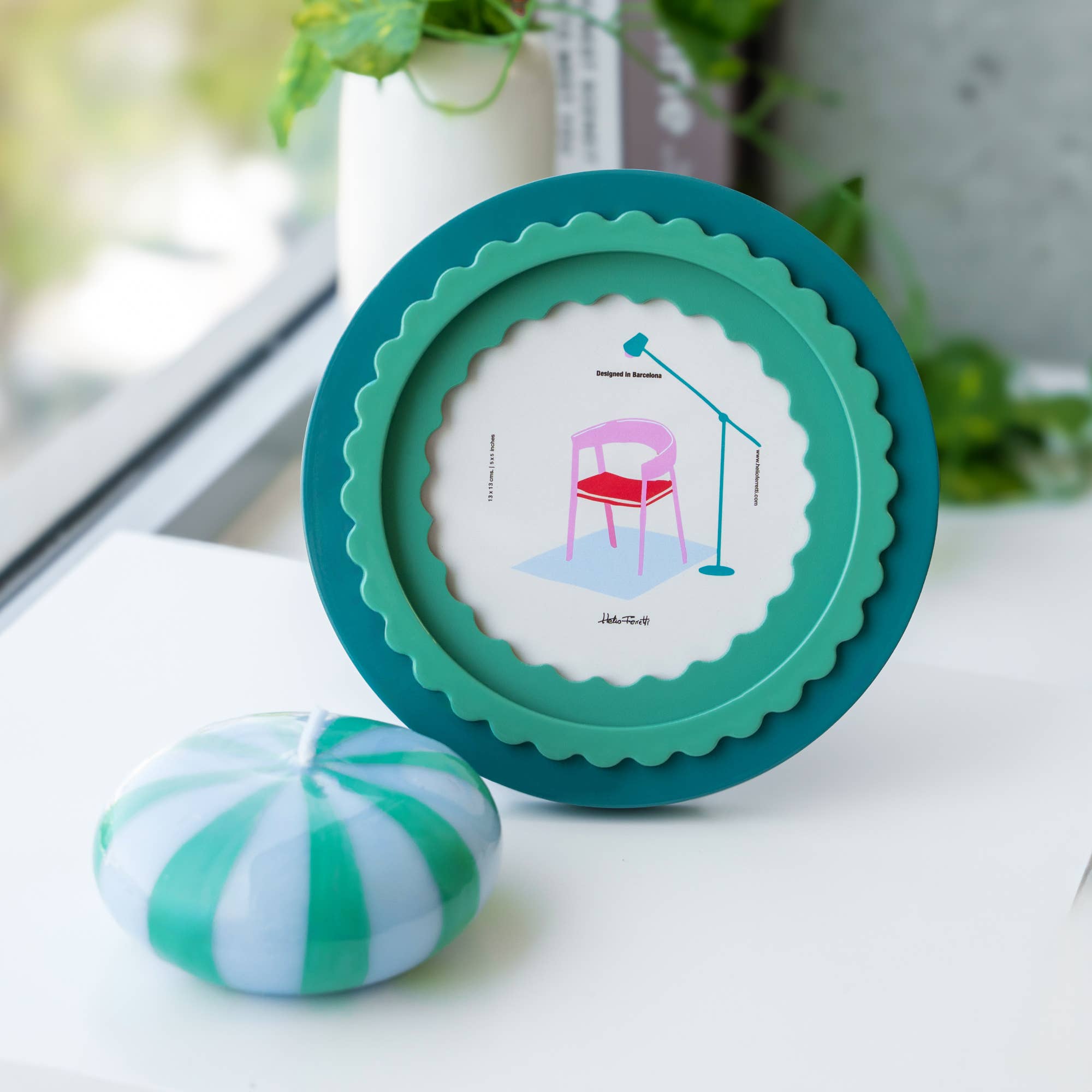 Helio Ferretti – wholesale Bildram – RUND GLANSIG GRÖN FOTORAM HF0