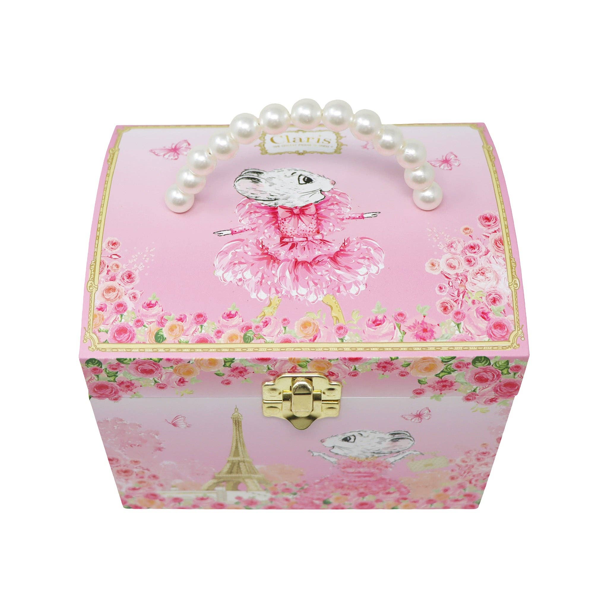 Pink Poppy USA - Wholesale Jewelry Box/Organizer - Kids - Claris The Chicest Mouse in Paris Pearl Musical Jewellery Box | Pack of 17