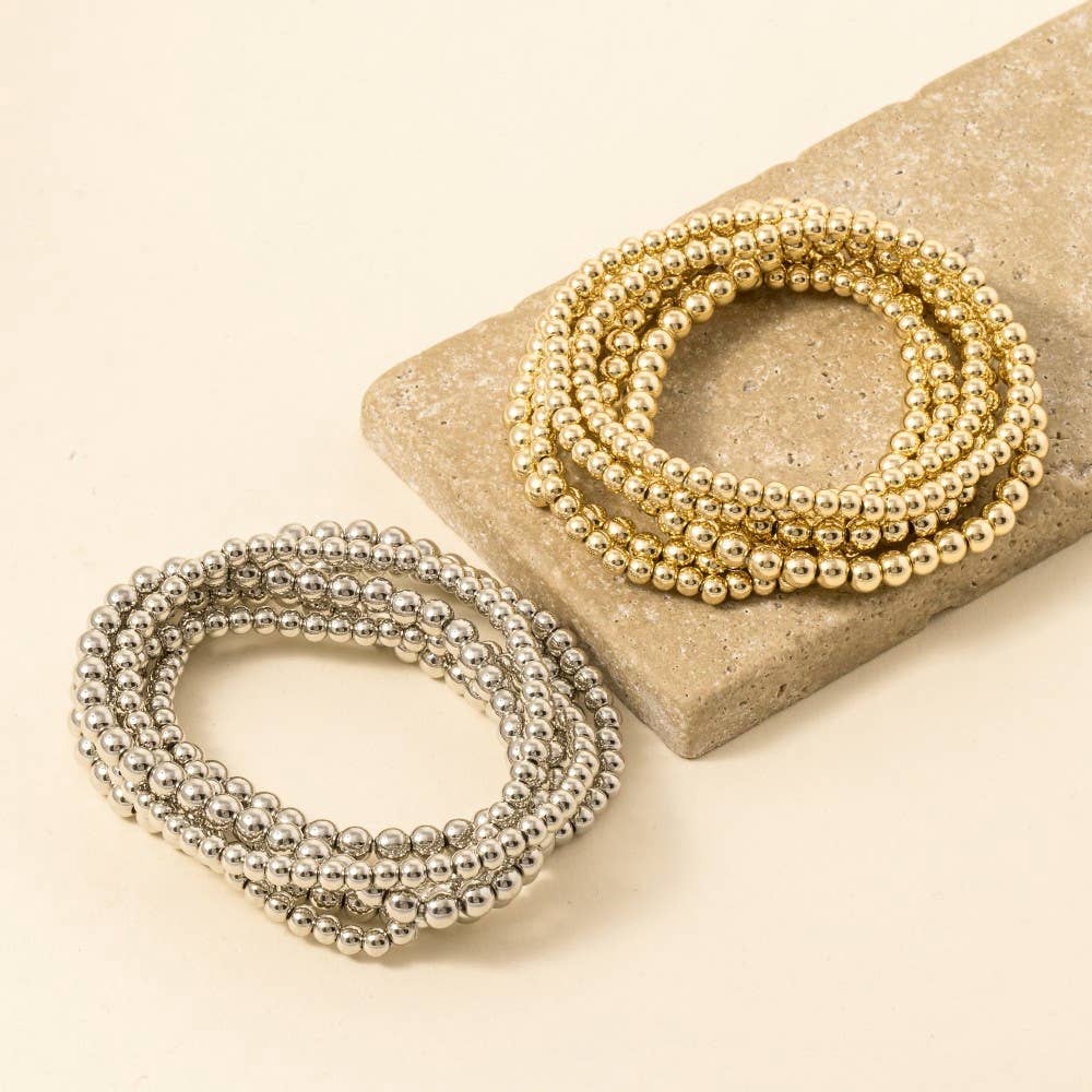 Anarchy Street - Wholesale Beaded Bracelet - Gold Dipped Ball Bead Bracelet Set2