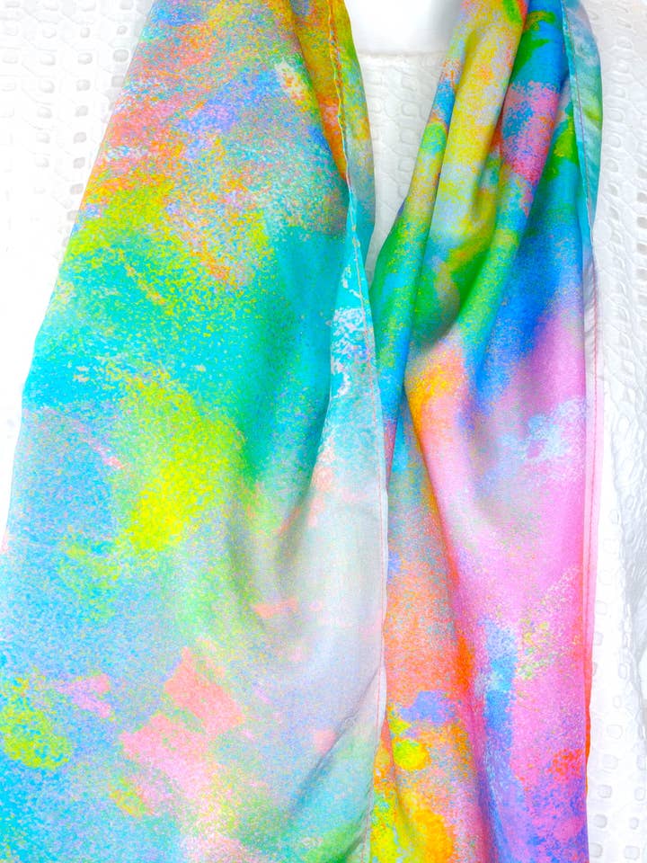 Silke Habotai halsduk: ”Opal-HA” 160cmX25cm för wholesale av Bluyonda Silk Scarves
