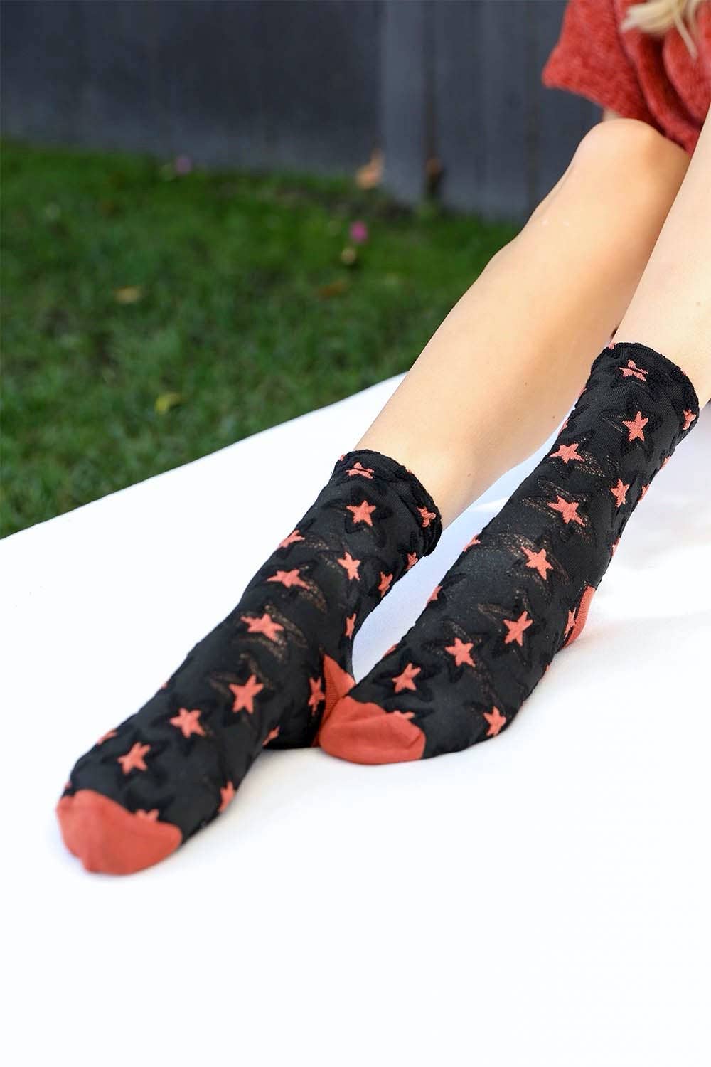 Leto Accessories - Wholesale Socks - Women's - Eco-Friendly Star Design Organic Socks 🌟0