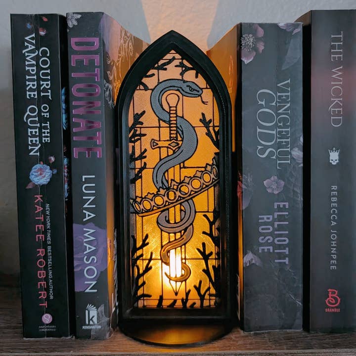 Gothic Stained Window Book Nook - Snake for wholesale by The Gift Genie LLC
