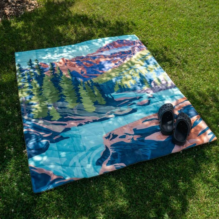 Wildwood Stream Outdoor Blanket for wholesale by The Montana Scene