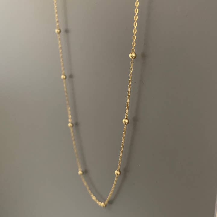 Cali Findings - Venta al por mayor Collares de cadenas y eslabones - Collar con forma de satélite en oro vermeil de 14 quilates sobre plata de ley1