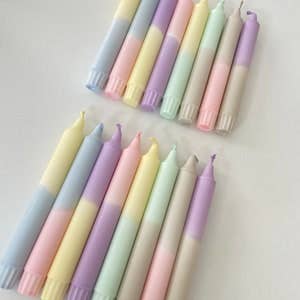 Miss Wildhorse - Wholesale Tapered Candle/Candlestick - Dip Dye Candles Pastel4