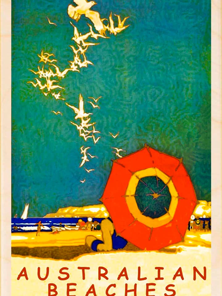 Australiska stränder - Miljövänliga souvenirer för wholesale av THE WOODEN POSTCARD COMPANY