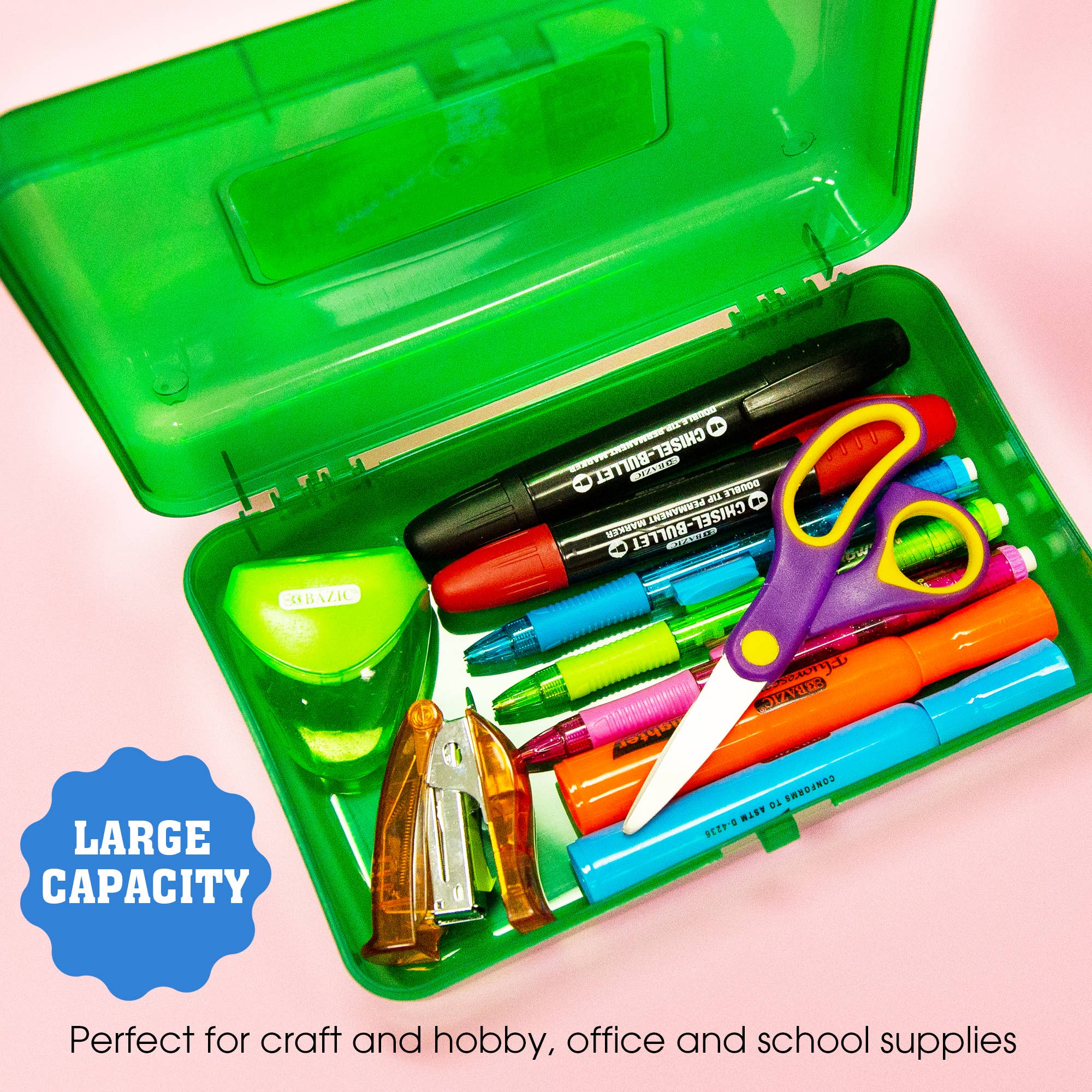 BAZIC Products - Wholesale Pencil Case/Pouch - Pencil Case Multipurpose Utility Box - Classic Color3