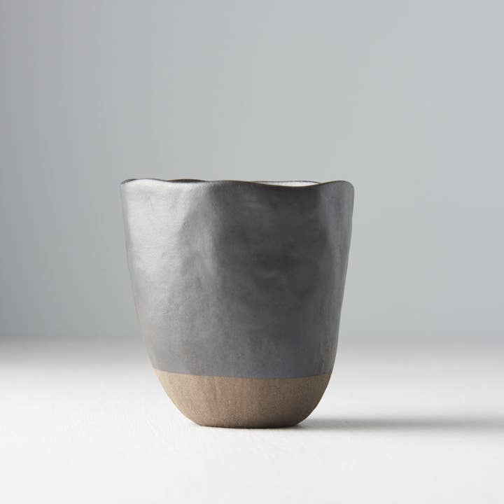 Lopsided mug black & bisque 275ml for wholesale by Made In Japan Tableware